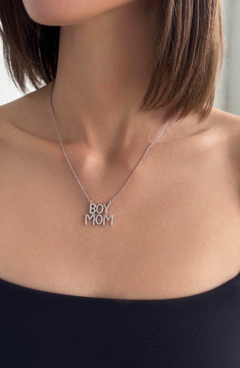Adornia 'Boy Mom' Pendant Necklace, Alternate, color, 