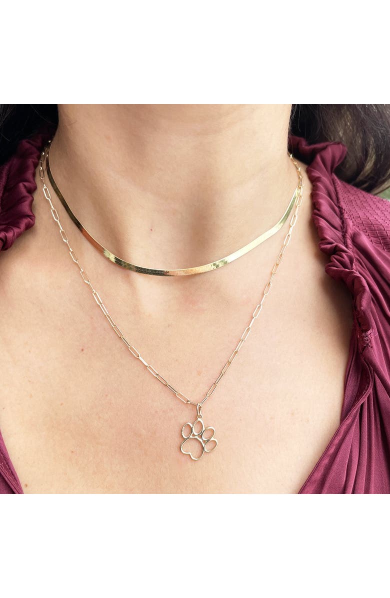 The Lovery Fine Jewelry Mini Gold Paw Charm, Alternate, color, Yellow Gold