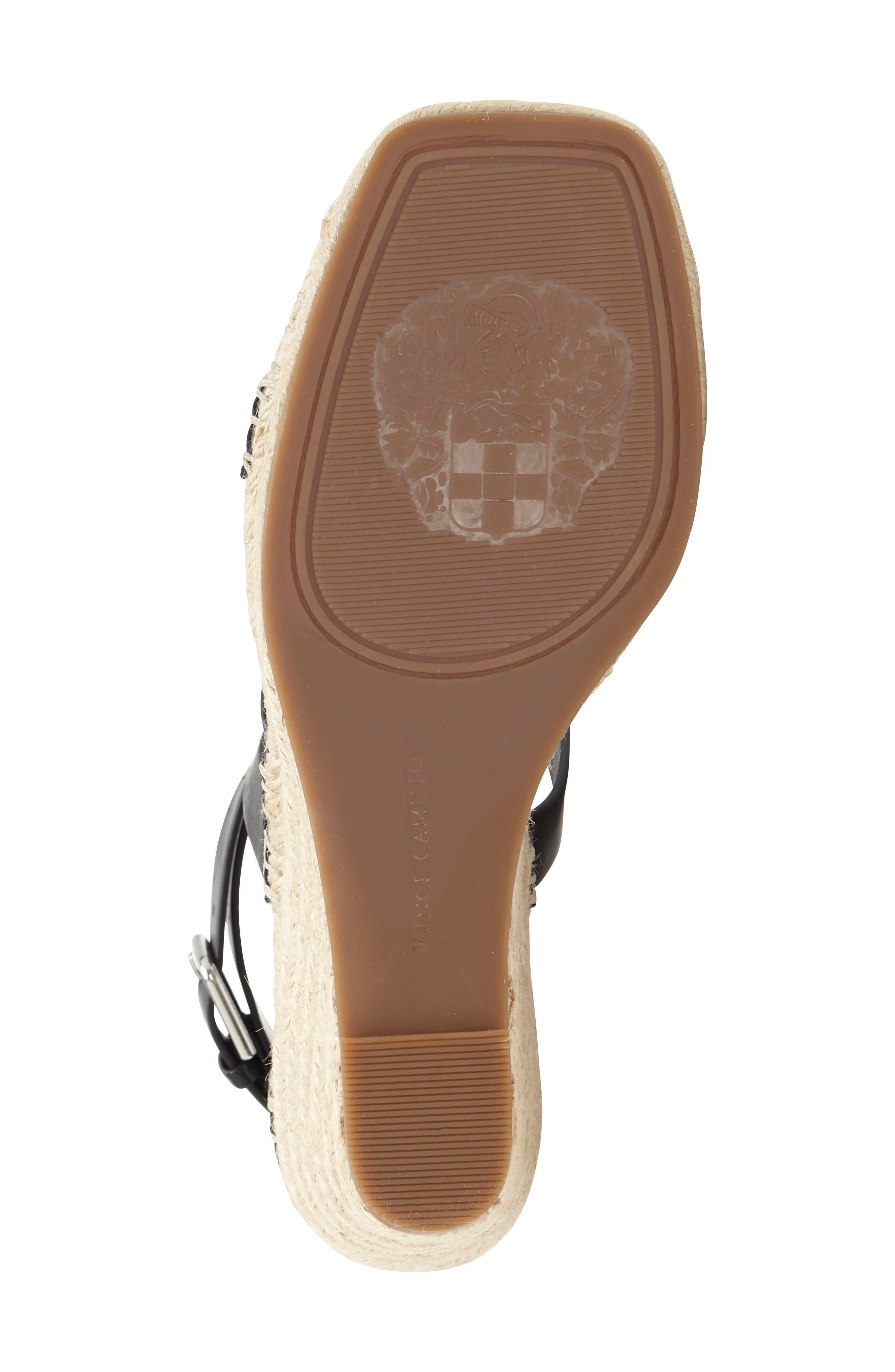 Mesteria Ankle Strap Espadrille Wedge Sandal, Alternate, color, BLACK LEATHER