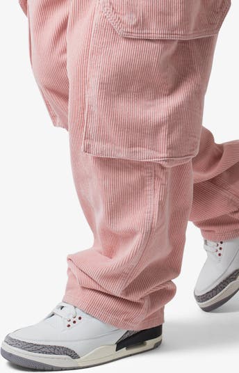 【BAON】[unisex] Semen Corduroy Cargo Pants Wyongtao Mens Corduroy Cargo Pants Drawstring Elastic Waist