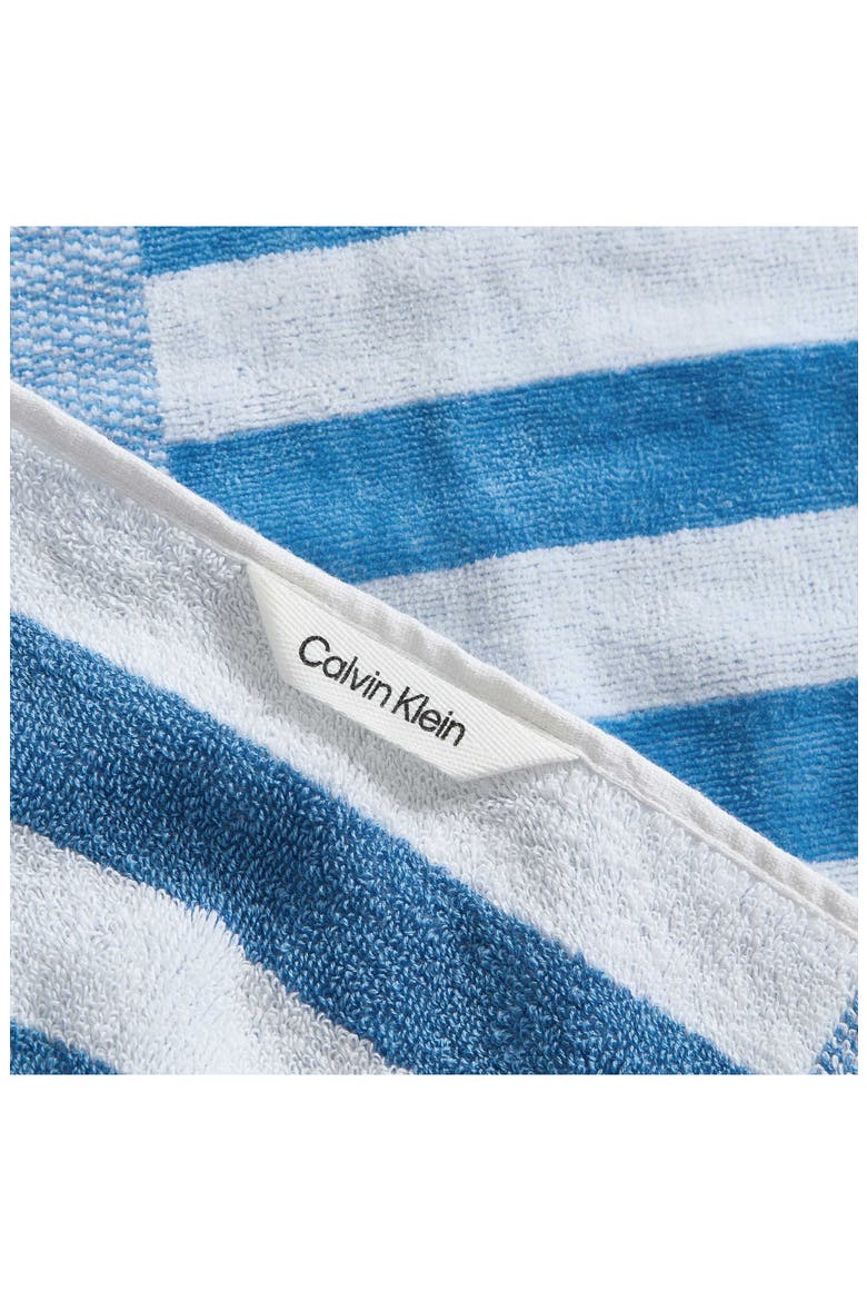 Mingled Check Beach Towel, Alternate, color, BLUE JASPER / WHITE