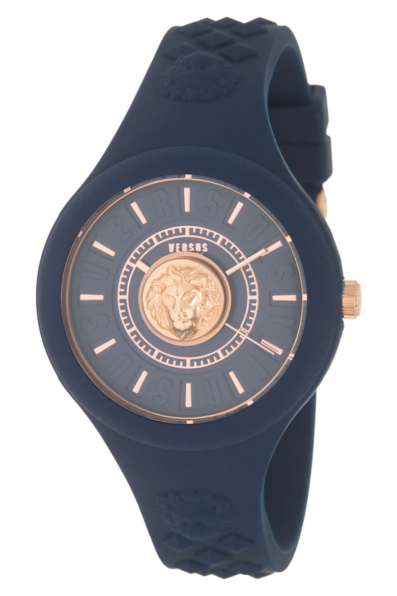Men's Tokyo Blue Dial Silicone Strap Watch, 39mm, Main, color, BLUE