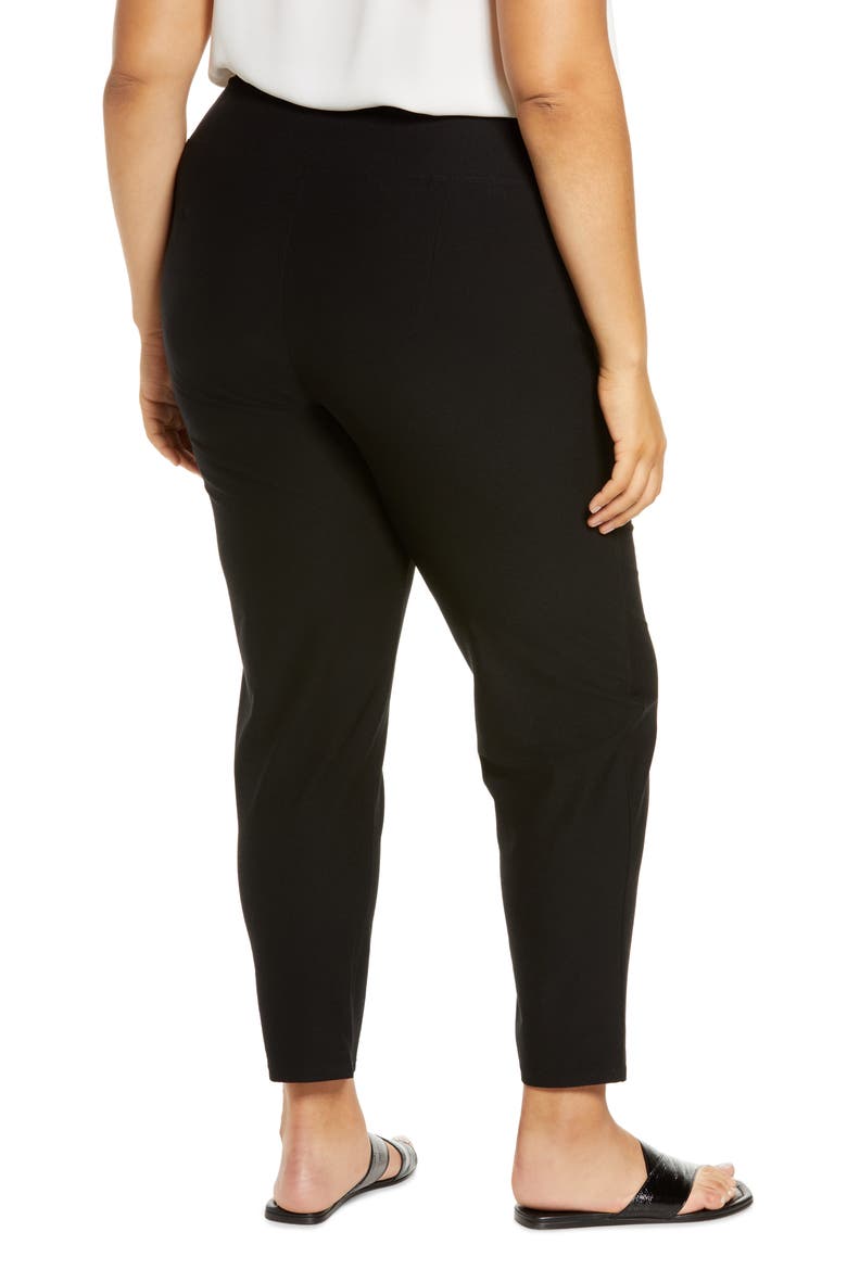 High Waist Ankle Slim Pants, Alternate, color, BLACK