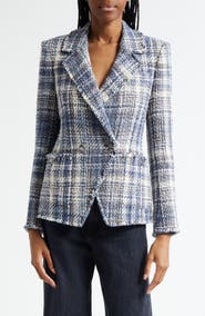 Veronica Beard Theron Plaid Tweed Jacket