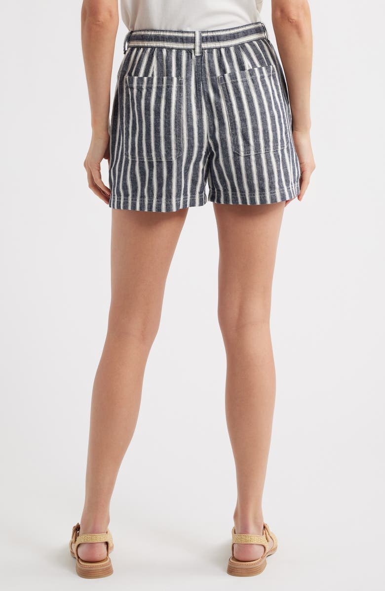 Madewell Stripe Pull-On Linen & Cotton Shorts, Alternate, color, 