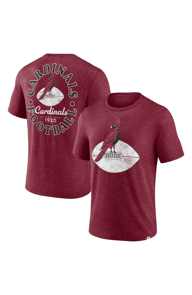 FANATICS Men's Fanatics Branded Heather Cardinal Arizona Cardinals Oval Bubble Tri-Blend T-Shirt, Main, color, 