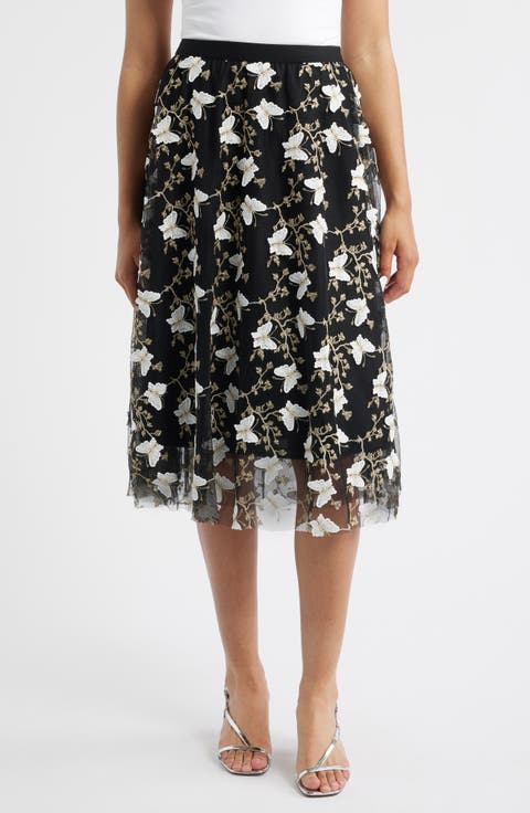 Marie Embroidered A-Line Skirt