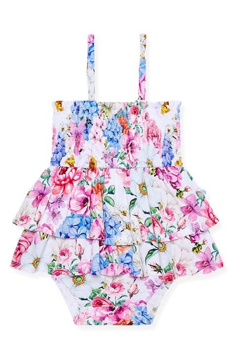 Cynthia Smocked Tiered Skirted Bodysuit (Baby)