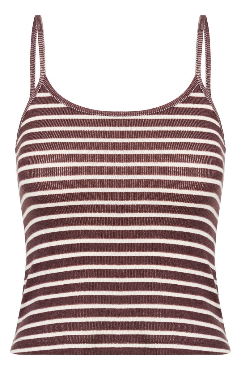 LIONESS Carrie Stripe Knit Camisole, Alternate, color, Wine Stripe