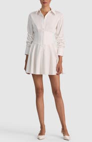 ALICE + OLIVIA Edie Long Sleeve Corset Shirtdress