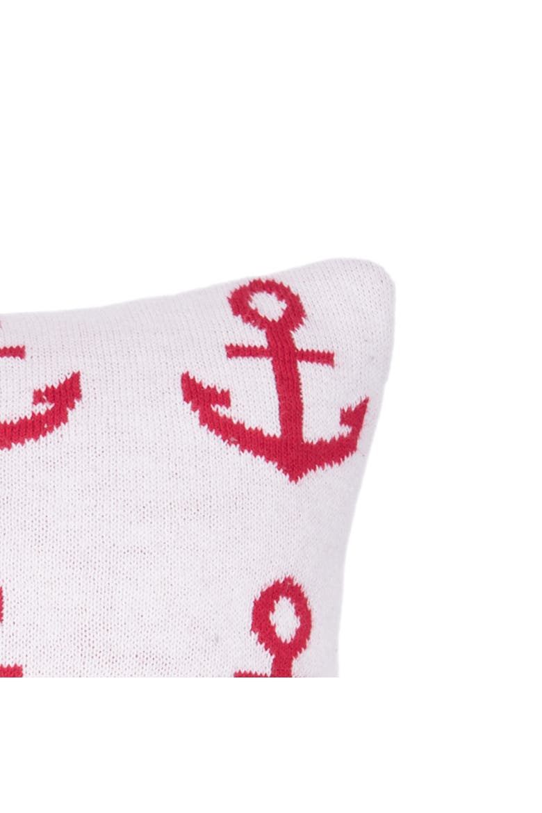 Anchor Knitted Small/Petite Accent Pillow, 10" x 10", Alternate, color, Red
