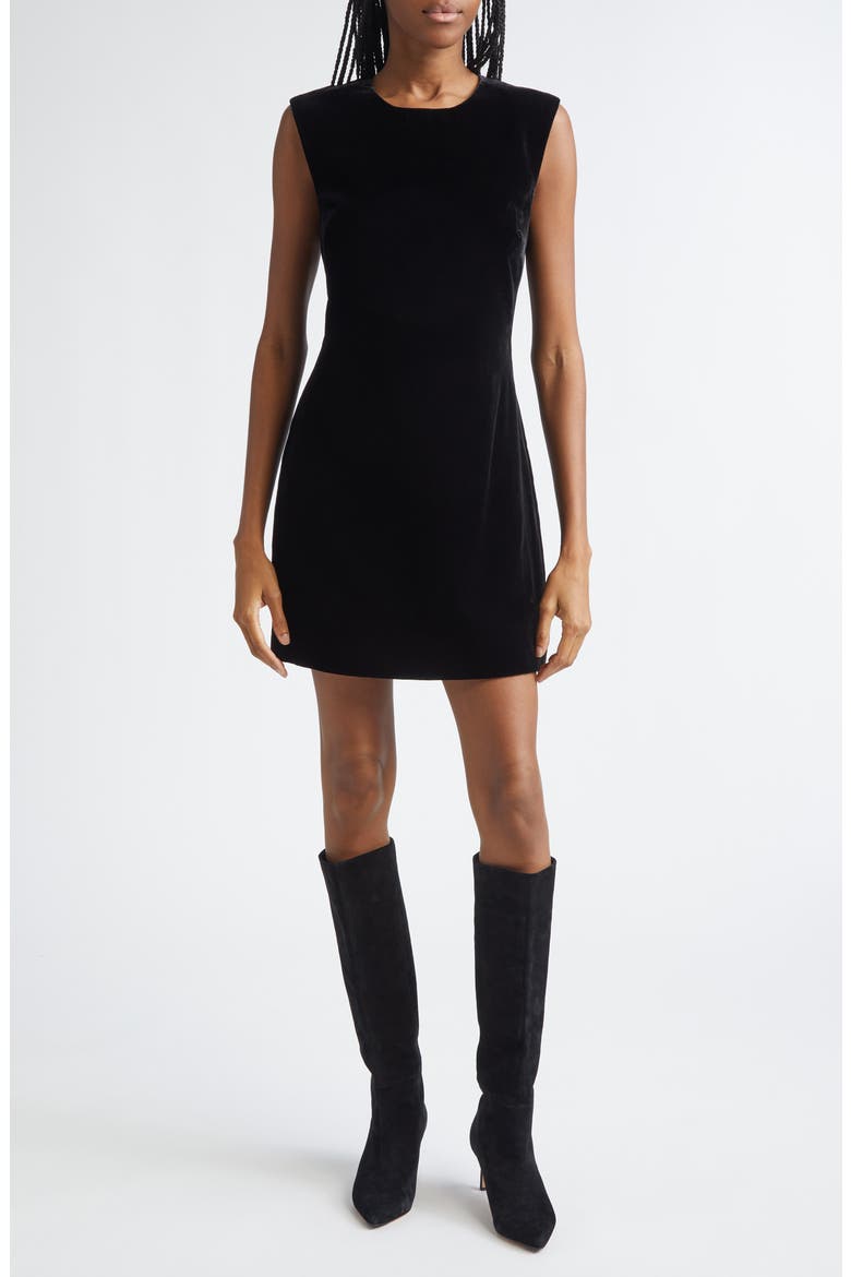 Svetlana Back Cutout Velvet Dress, Main, color, BLACK