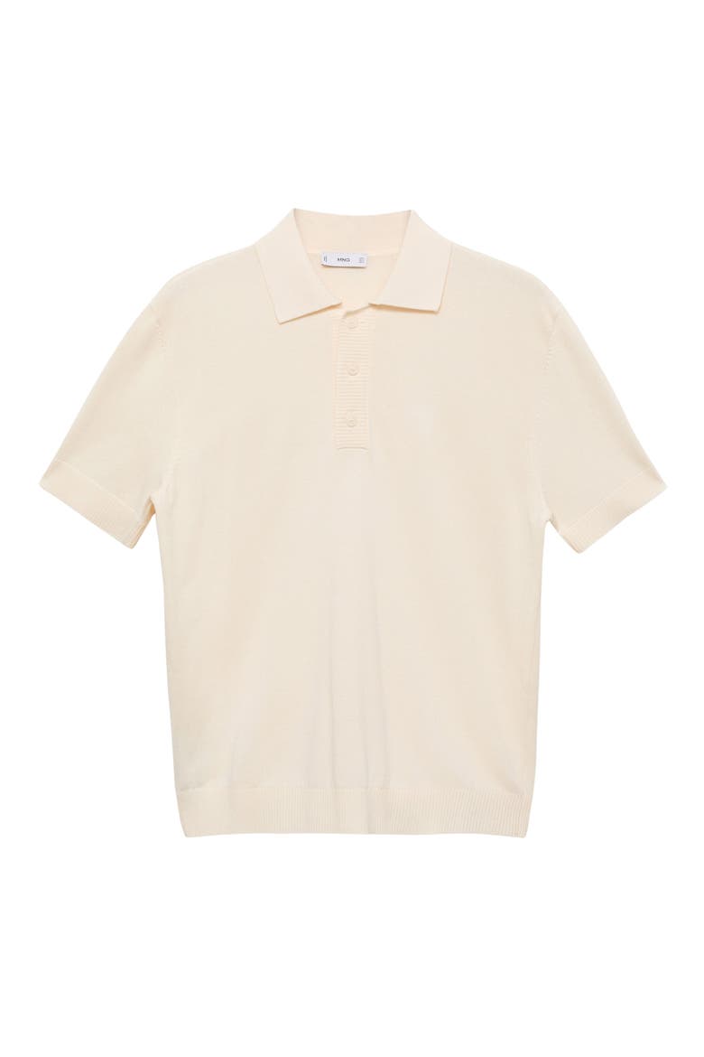 Cotton Blend Knit Polo, Alternate, color, OFF WHITE