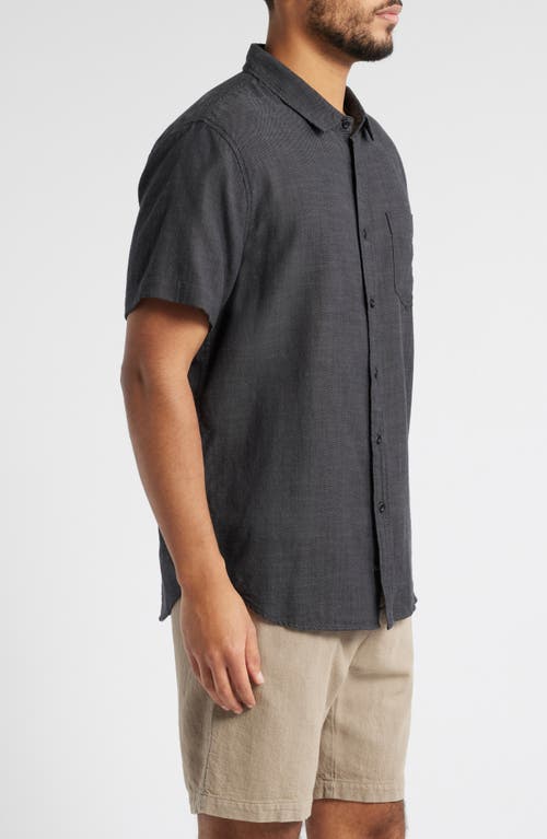 Rails Fairfax Short Sleeve Button-up Shirt In Black Chambray