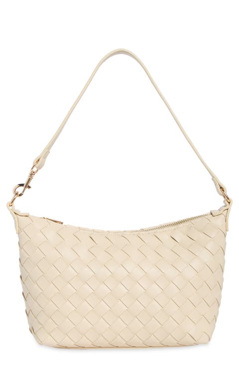 Faux Leather Woven Crossbody Bag