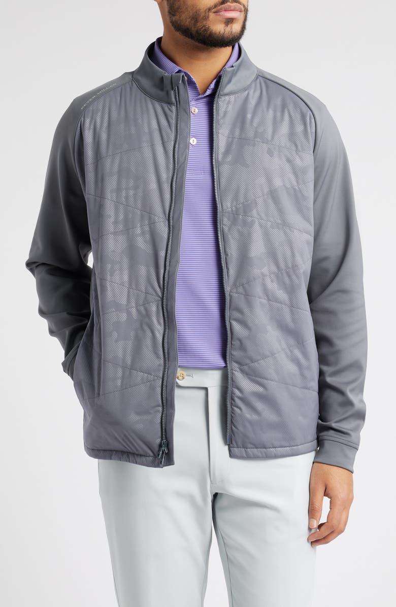 Peter Millar Merge Water Resistant Hybrid Jacket, Main, color, Iron