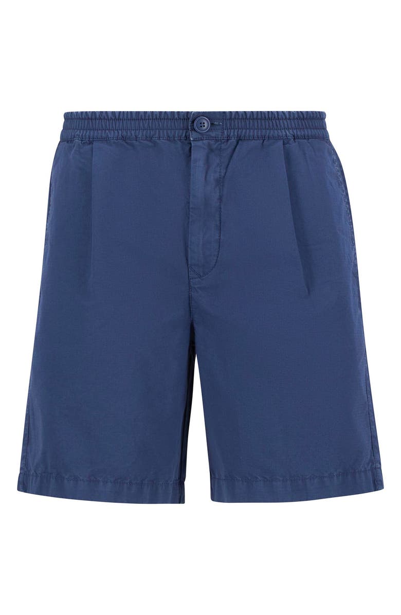 Barbour Rickfell Pleated Cotton Ripstop Shorts, Alternate, color, Dark Denim