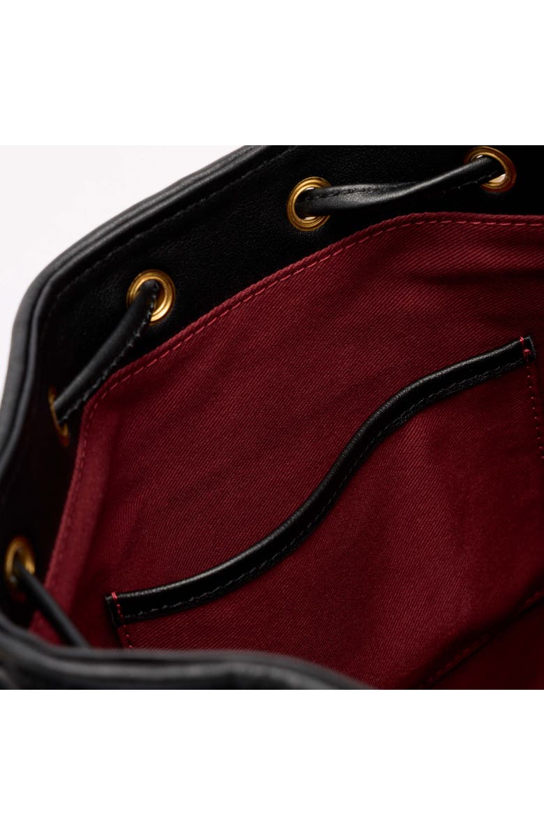 MARC NOLAN Nora Leather Bucket Bag, Alternate, color, Black Woven