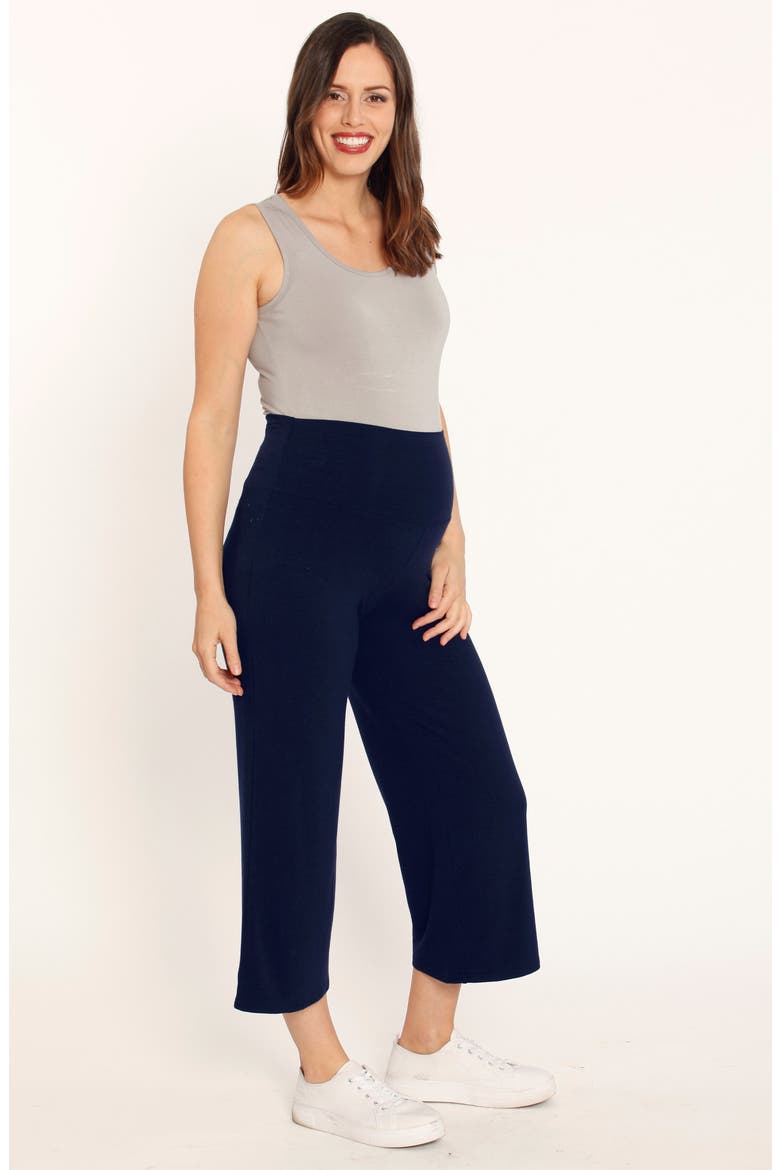 Crop Wide Leg Maternity Pants, Alternate, color, NAVY