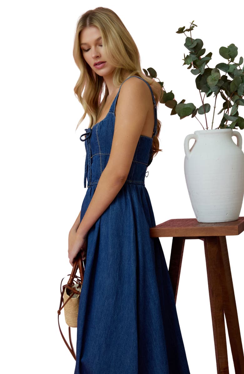Blu Pepper Lace-Up Midi Dress, Alternate, color,