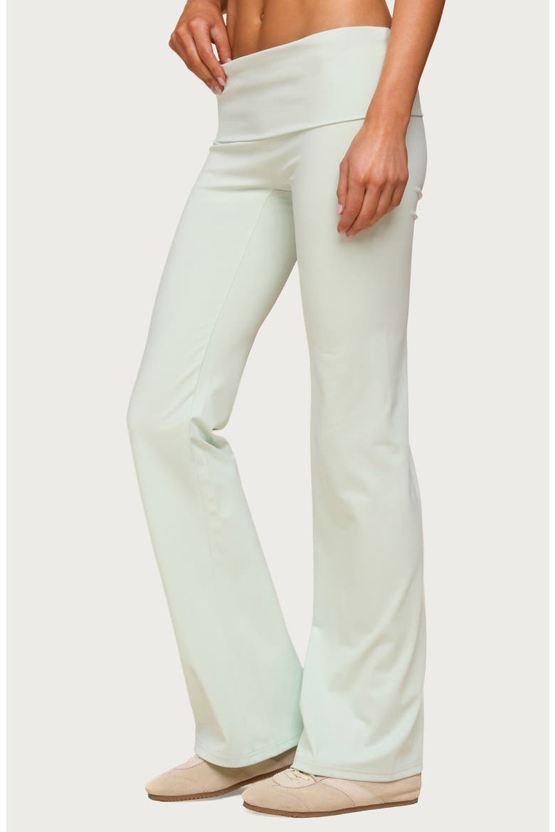 Oriane Foldover Flare Leggings, Alternate, color, MINT