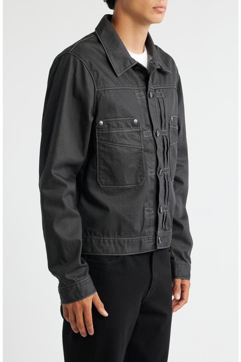 Coated Denim Jacket, Alternate, color, BLACK