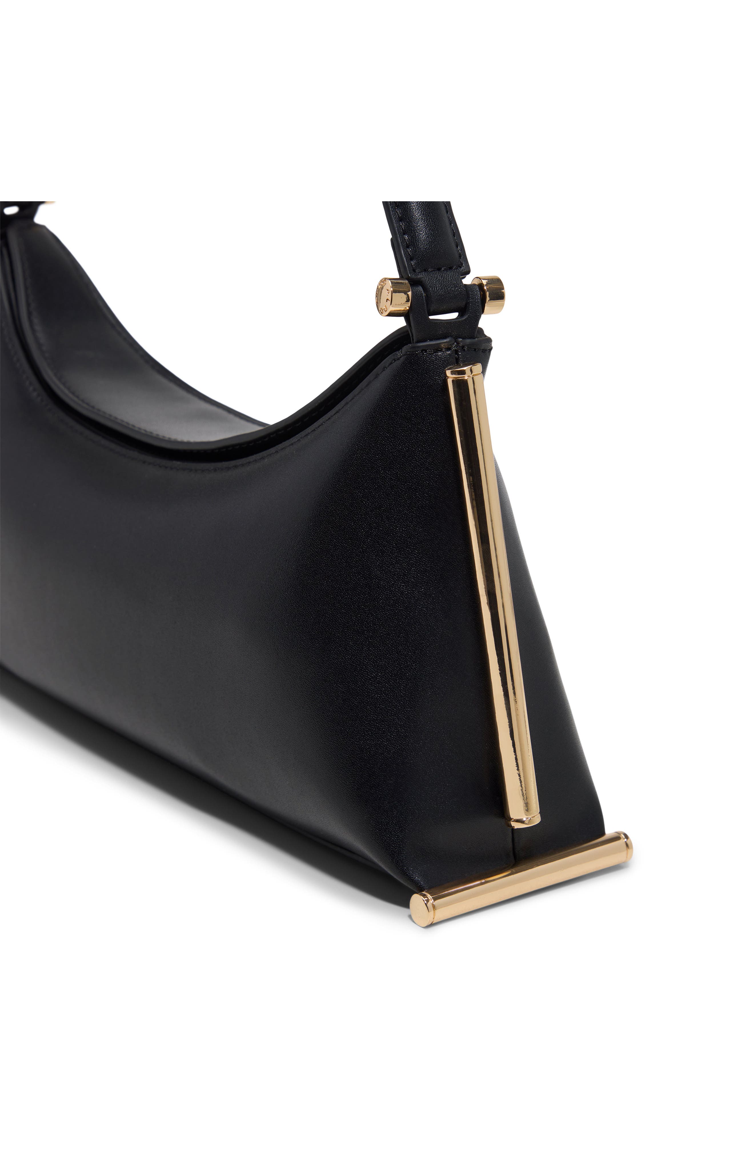Chelleie Faux Leather Shoulder Bag, Alternate, color, BLACK