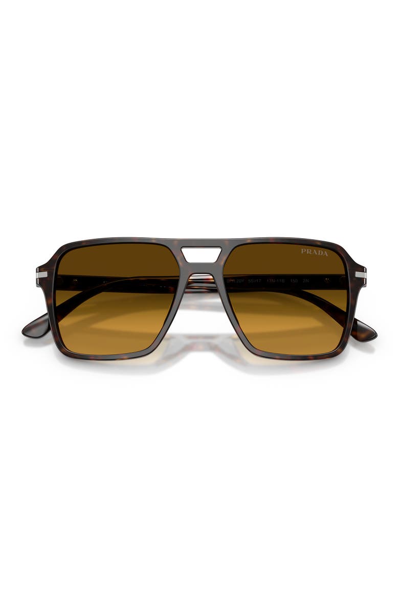 55mm Gradient Pilot Sunglasses, Alternate, color, ROOT HAVANA / YELLOW BROWN