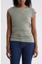 Cap Sleeve Ruched Side T-Shirt