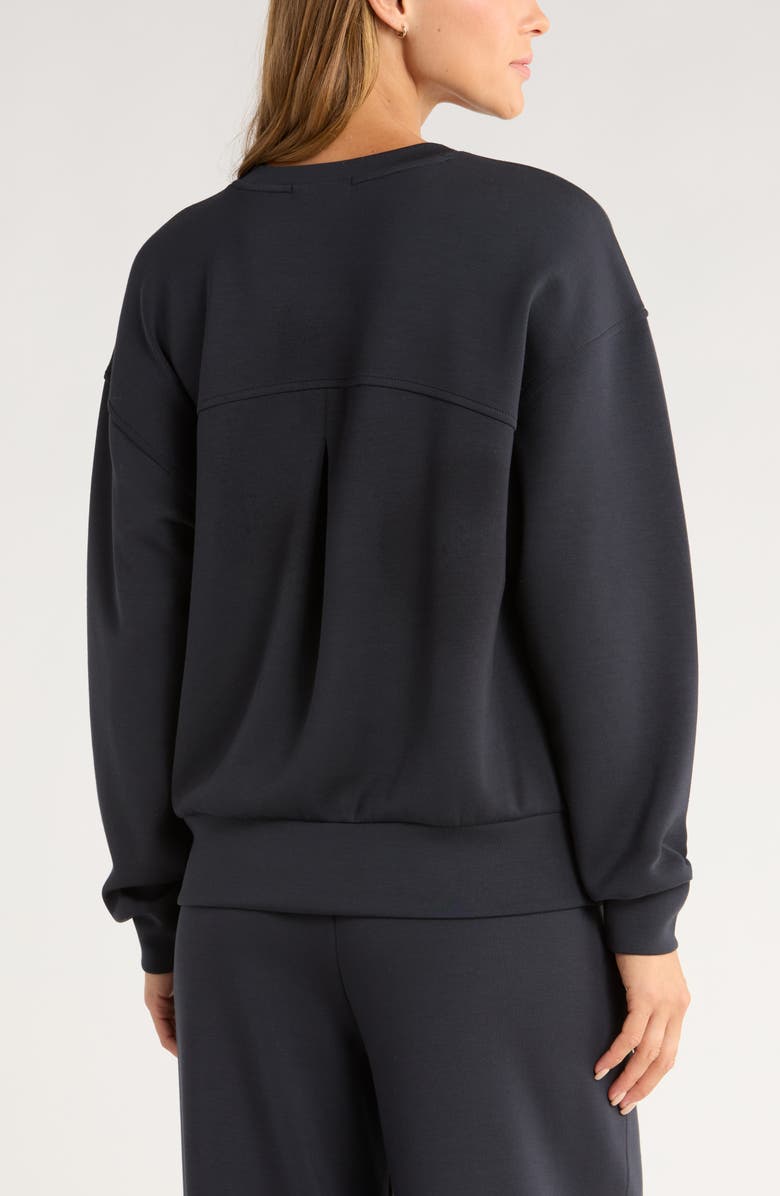 Zella Ultrasoft Boxy Crew Sweatshirt, Alternate, color, Black