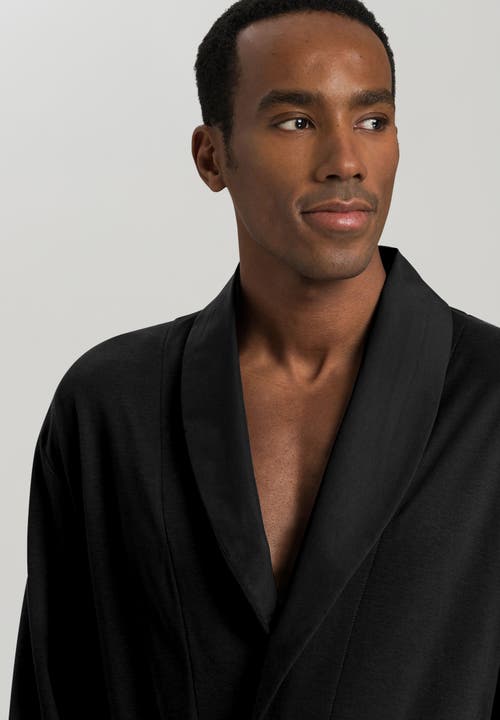 Hanro Night And Day Knit Robe In Black