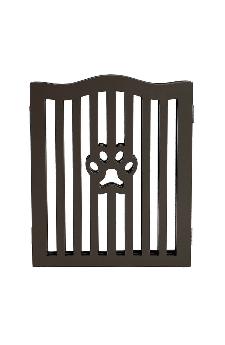 Trimate Wooden Free Standing Pet Gate for Small Dogs and Cats, Alternate, color, Brown