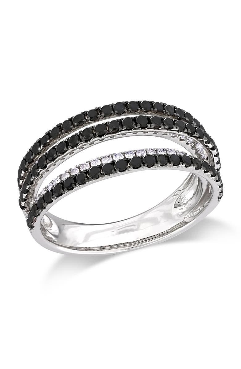 Julianna B. Black & White 5-Row Diamond Ring, Main, color, Diamond