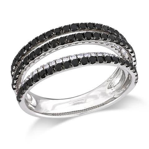 Black & White 5-Row Diamond Ring