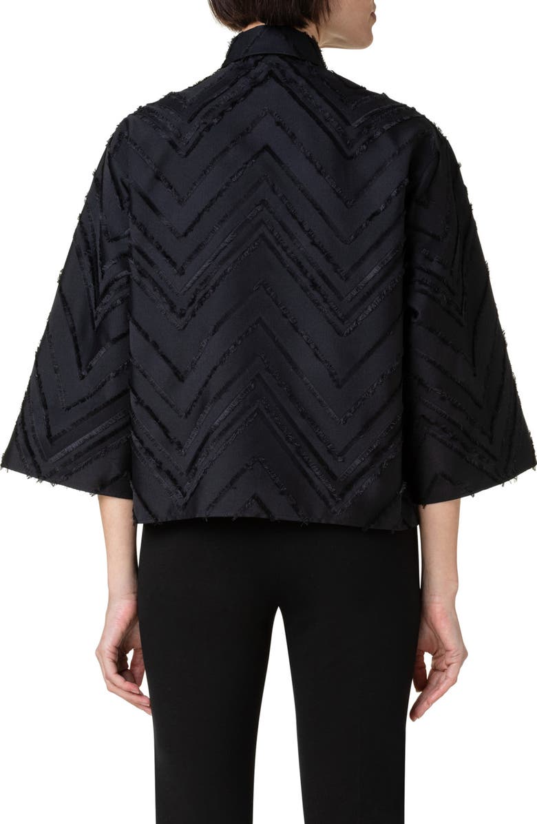 Akris punto Fringe Zigzag Blouse, Alternate, color, 