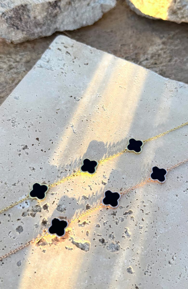 Adornia Black Clover Bracelet, Alternate, color, Pink-Black