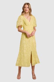 Oasis Button Jacquard Midi Dress