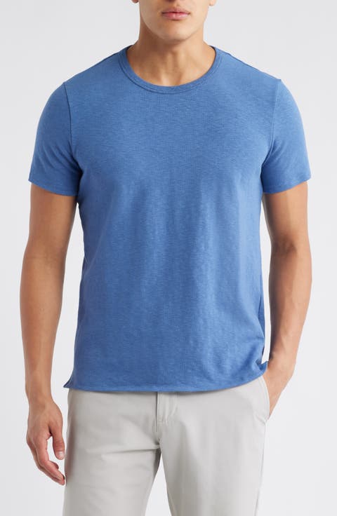 Asher White Slub Stretch Cotton & Modal T-Shirt