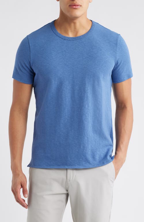 W.R.K Asher White Slub Stretch Cotton & Modal T-Shirt in Med Blue  product