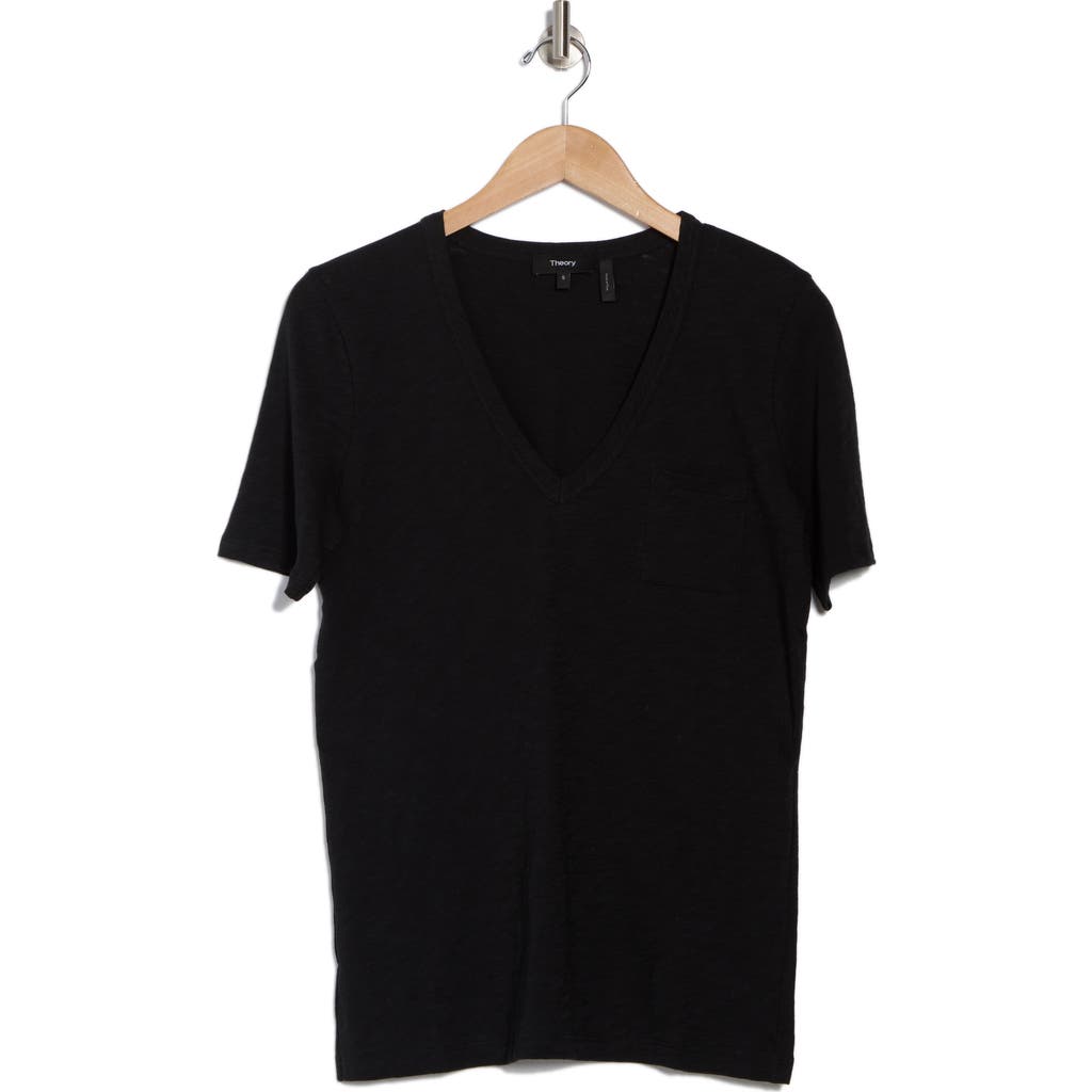 Theory Kovin Nebulous Slubbed T-shirt In Black