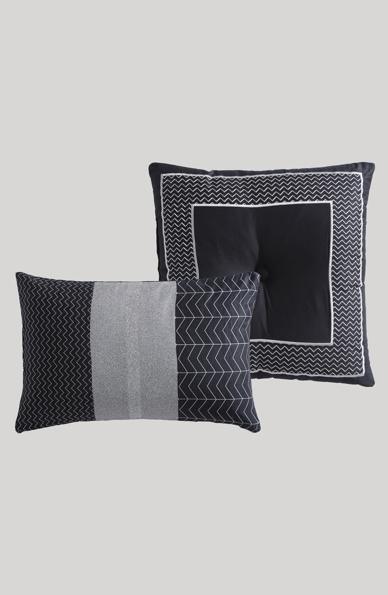 Bebejan Kyle Grid Print 5-Piece Reversible Comforter Set, Alternate, color, Black