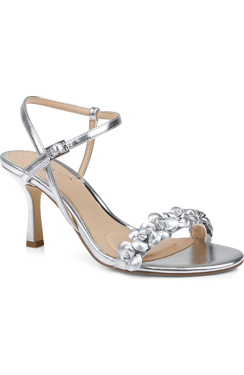 Jewel Badgley Mischka Saylor Ankle Strap Sandal, Main, color, Silver Metallic