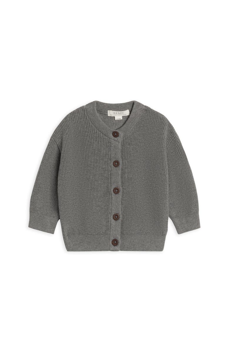 Kendi Ellis Organic Sweater Knit Cardigan, Main, color, Heather Charcoal