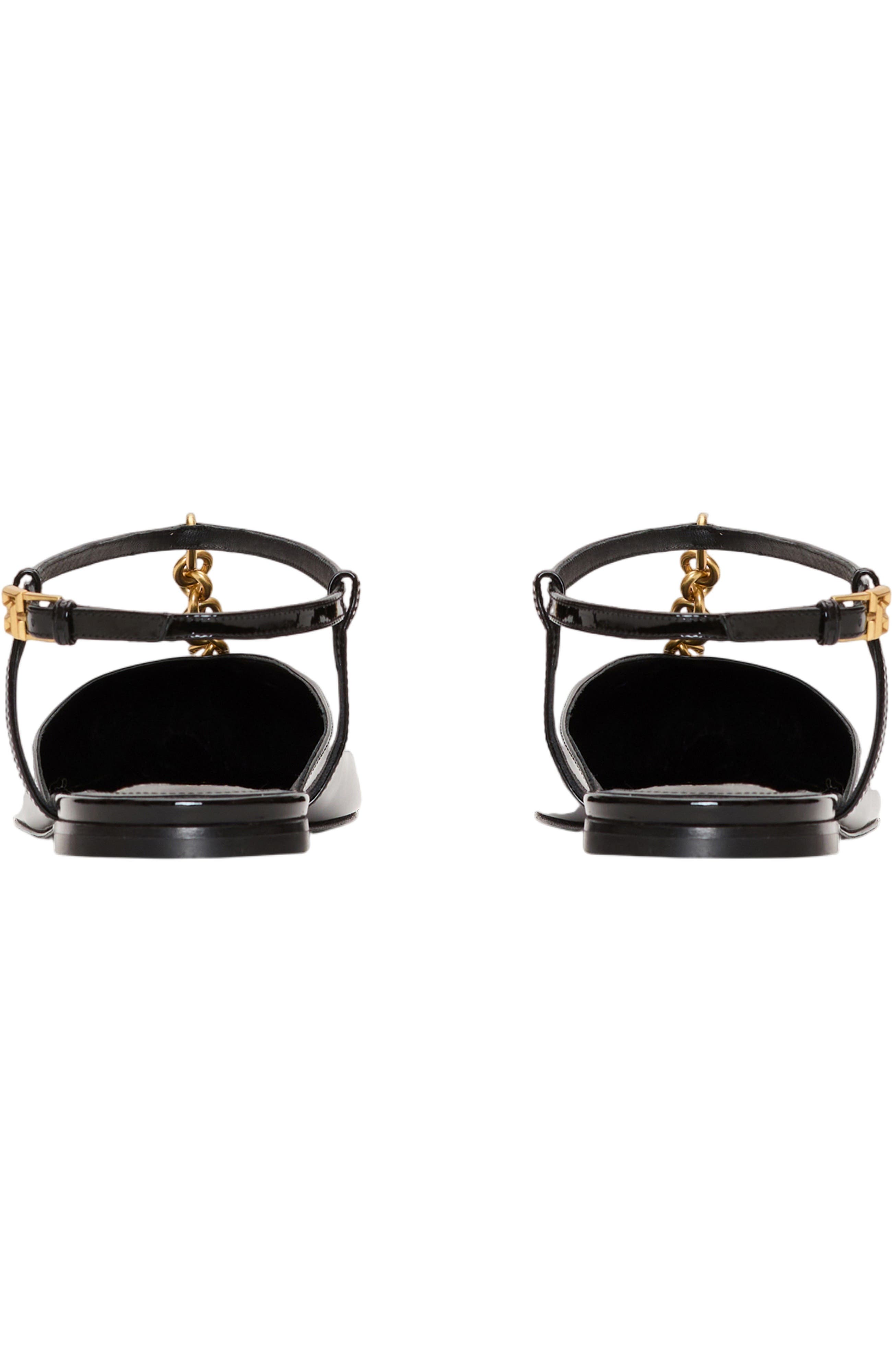 Sync chain sandals in patent leather, Alternate, color, black