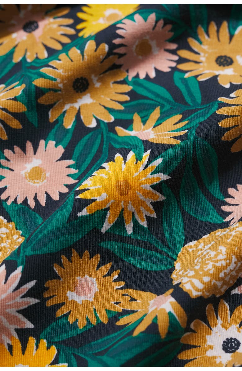 Seasalt Cornwall Veronica Floral Stretch Organic Cotton Midi Dress, Alternate, color, Marigold Meadow Inkwell