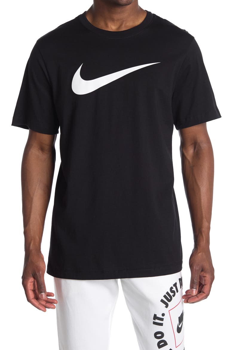 Icon Swoosh Cotton Graphic T-Shirt, Main, color, 010 BLACK/WHITE