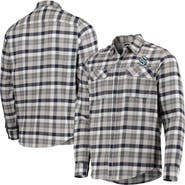 ANTIGUA Men's Antigua Deep Sea Blue/Gray Seattle Kraken Ease Plaid Button-Up Long Sleeve Shirt