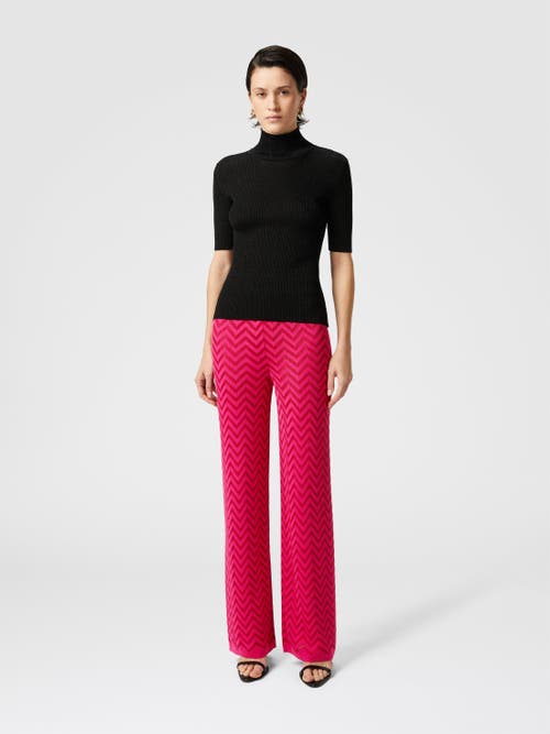 MISSONI MISSONI TONAL CHEVRON PATTERN STRAIGHT TROUSERS 