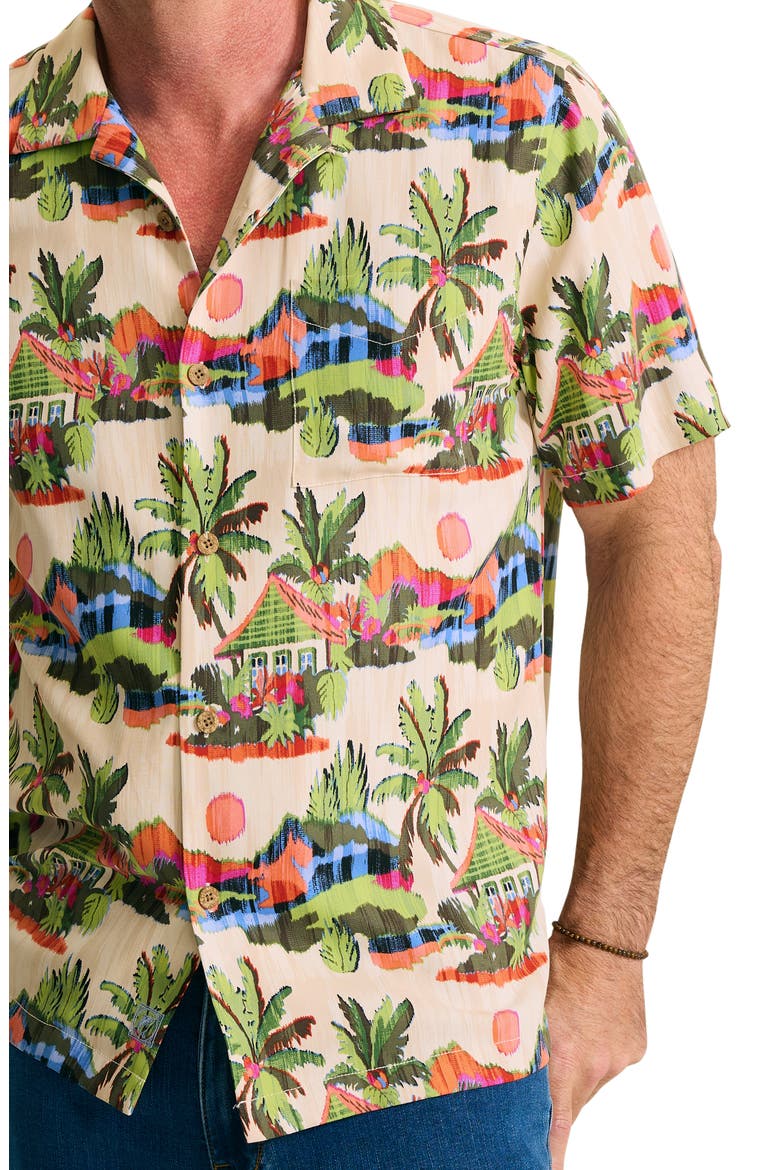 Cabana Skies Short Sleeve Silk Button-Up Shirt, Alternate, color, PALM MOSS