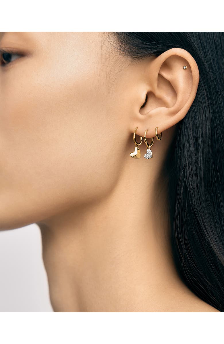 Monica Vinader Lab-Created Diamond Mini Heart Huggie Hoop Earrings, Alternate, color, 14Kt Solid Gold / Lab Diamond